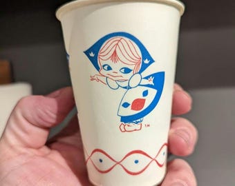 NOS 1962 Miss Dairy Queen Waxed Paper Cup - Old & Original Ice