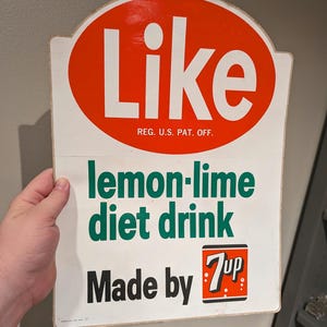 NOS 1965 Like Diet Lemon Lime Sign Decal Sicker Unused - 7up Brand