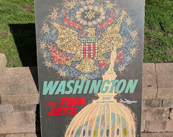 1958 TWA Airlines Washington DC Trans World Airlines - Old & Original -  Vintage Travel David Klein