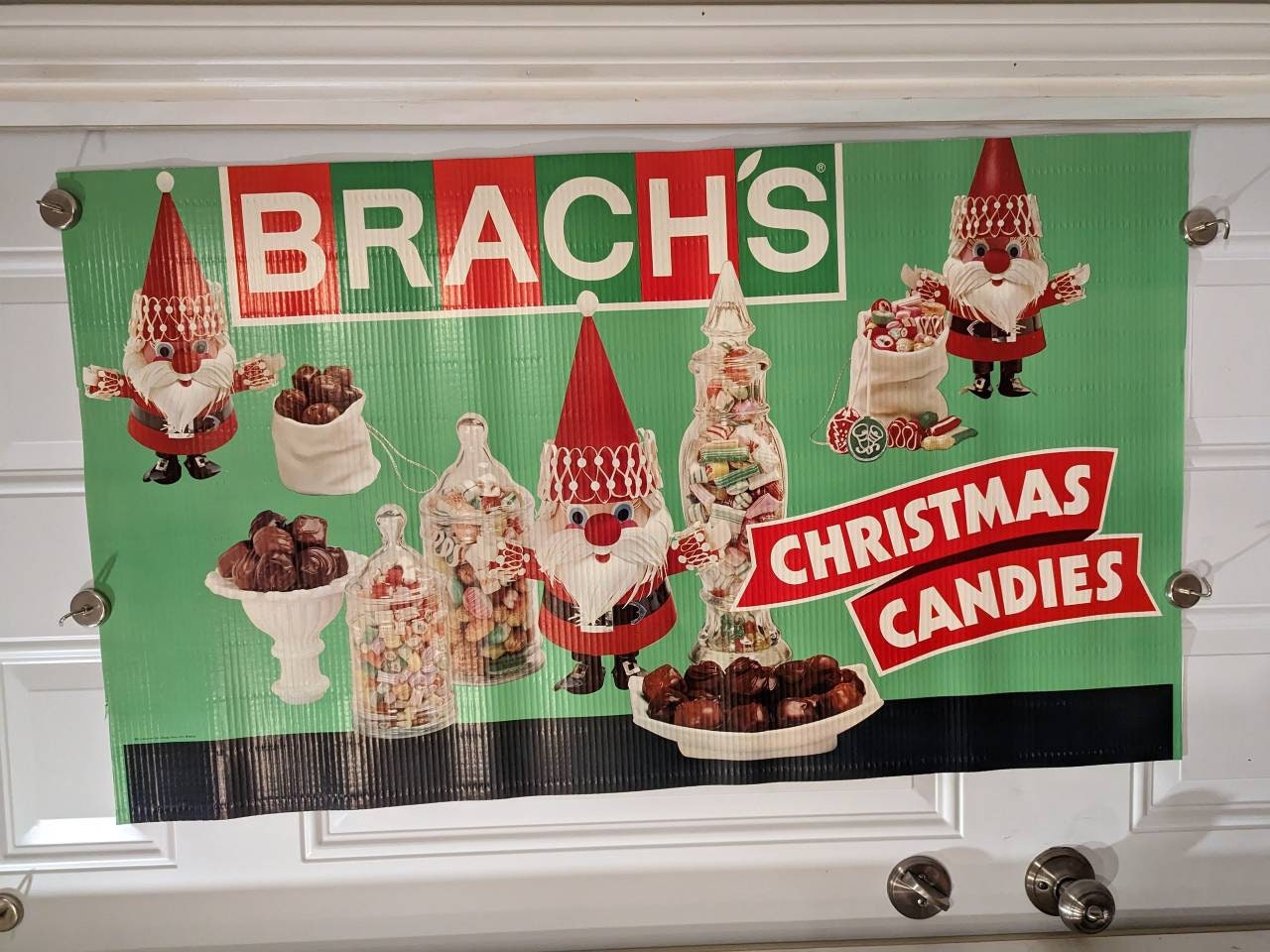 Large 1972 Brach's Candy Christmas Candy Candies Treats Display Original  Grocery Store Sign 