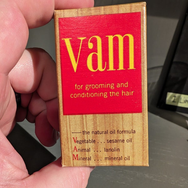 Original Vintage 1950s 60s  VAM Hair Dressing  vintage bathroom or medicine cabinet - Buffalo NY