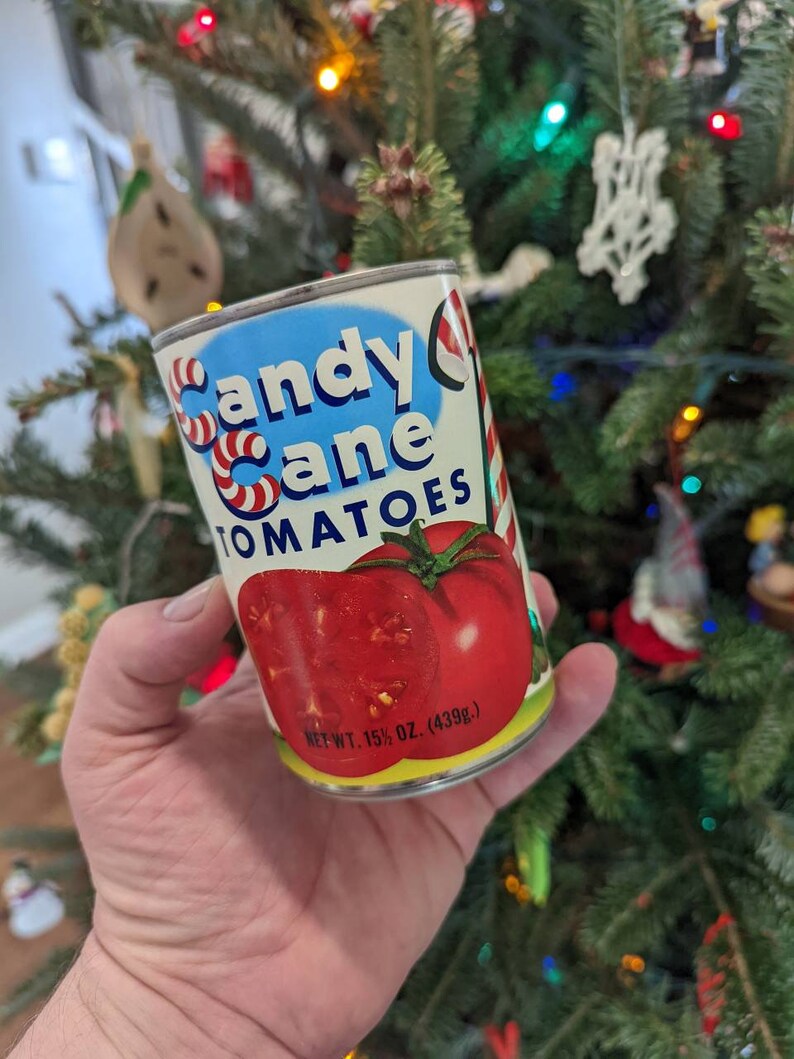 Vintage 1979 Candy Cane Tomatoes Can Food Can Label on Can Etsy