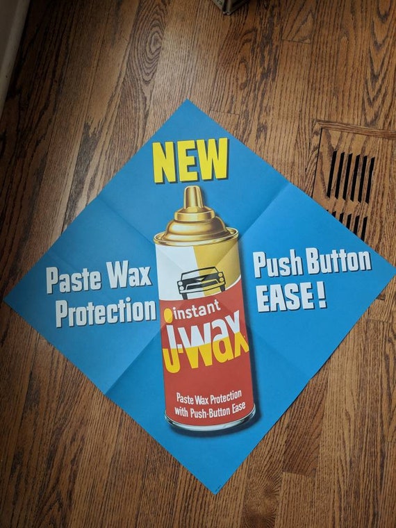 Original 1960 S Johnson J Car Wax Poster Sign Garage Decor Etsy