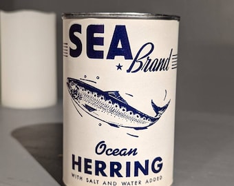 1940's/50's Sea Brand Herring  old can label on can - Jonesport Maine