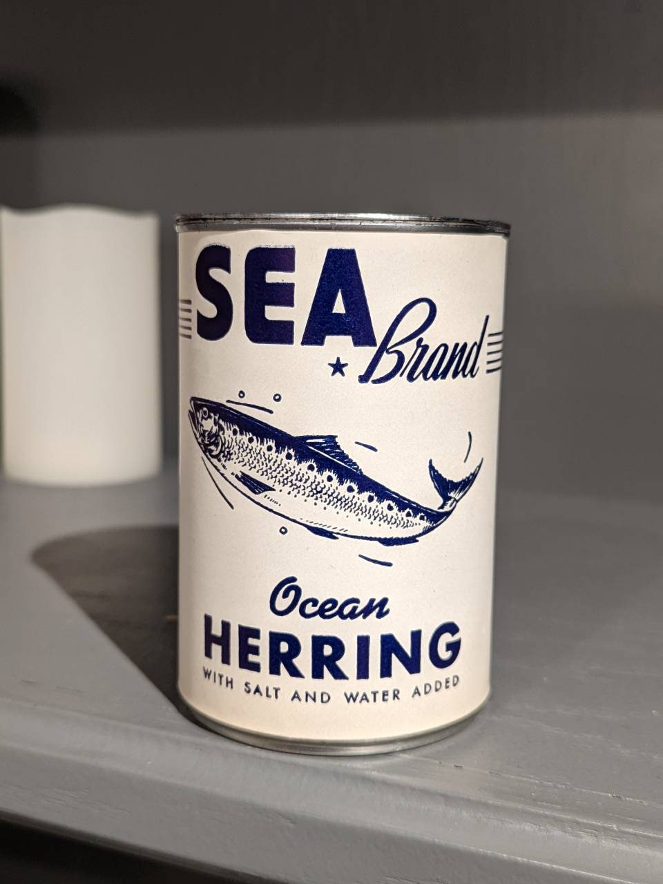 1940's/50's Sea Brand Herring Old Can Label on Can - Jonesport