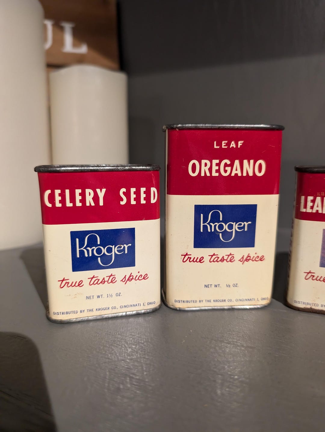 1950s Old & Original Kroger Spice Tin Seasoning Metal Spice Tin