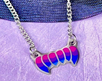 Colar com presas bissexuais, gargantilha com a bandeira do orgulho bissexual