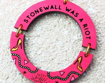 STONEWALL WAS A RIOT earring, queer liberation, trans pride, queer jewelry, queer fashion, queer earrings, trans rights, t4t, queer business