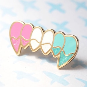 Trans pride fang enamel pin, subtle pride jewelry, cute pride merch