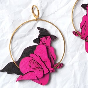 Witch Chunks, fat queer babe hoop earrings