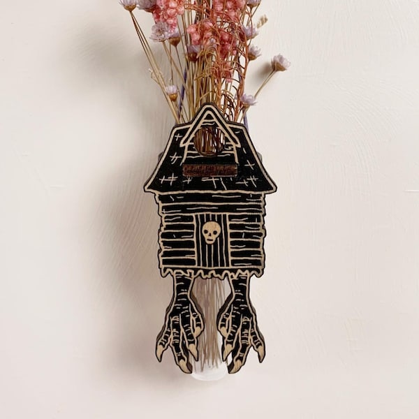 Baba Yaga's hut wall vase plant propagation station, forest witch, witchy gifts, witch house, gothic decor, plant lover, eclectic home decor