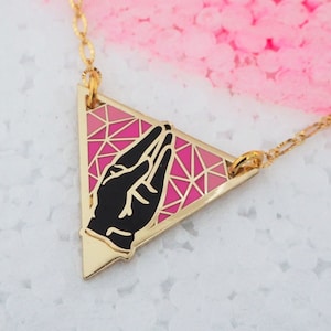 Queer fist necklace | queer liberation, trans pride, queer jewelry, nonbinary art, transfem, queer owned shops, homoerotism, lesbian jewelry