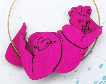 Chunks: fat babe earrings, riots not diets, fat liberation, nonbinary earrings, handmade earrings, queer art, trans art, plus size fashion