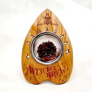 Witches Brew tea strainer, loose leaf tea brewer, queer kitchen witch gift, planchette