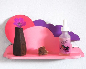 Sunrise / Moonrise treasure shelf  • handpainted wood • for all your tiny magic