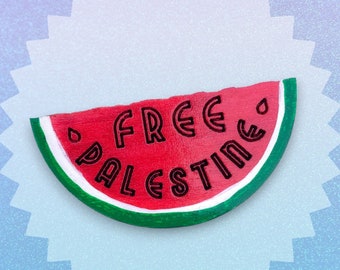 Free Palestine watermelon pin, fundraiser, social justice