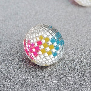 Pansexual pride earring, pan flag, disco earring, queer party, flagging, cute pride merch, LGBTQ, subtle pride jewelry, queer stud, handmade
