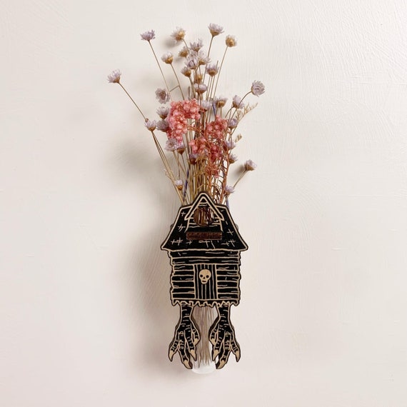 Baba Yaga's hut wall vase plant propagation station, forest witch, witchy gifts, witch house, gothic decor, plant lover, eclectic home decor