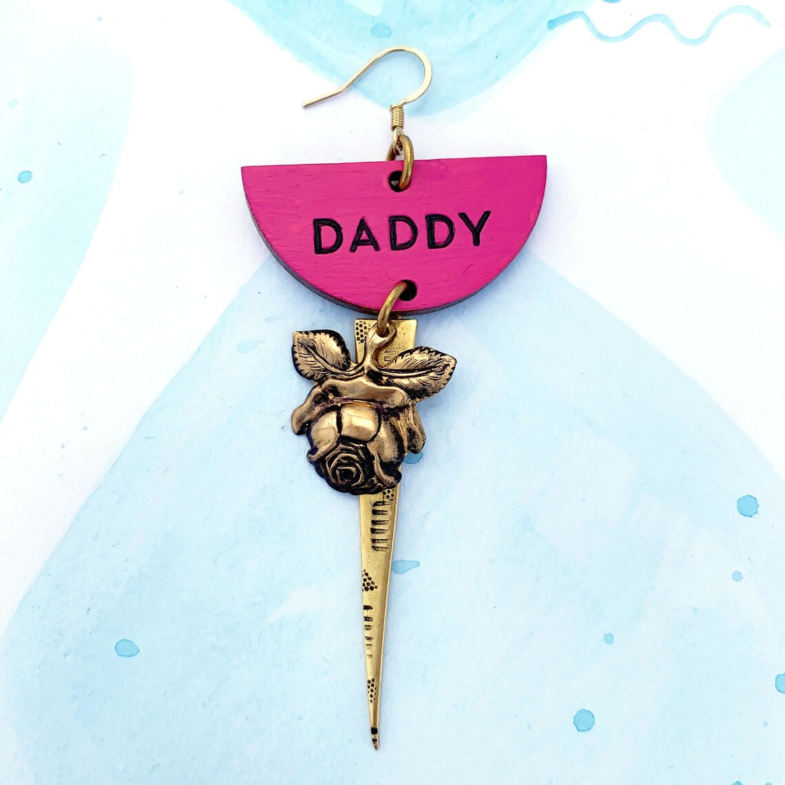 Femme Daddy Earring Sold as Singles Brass Roses and Spikes Etsy Sweden