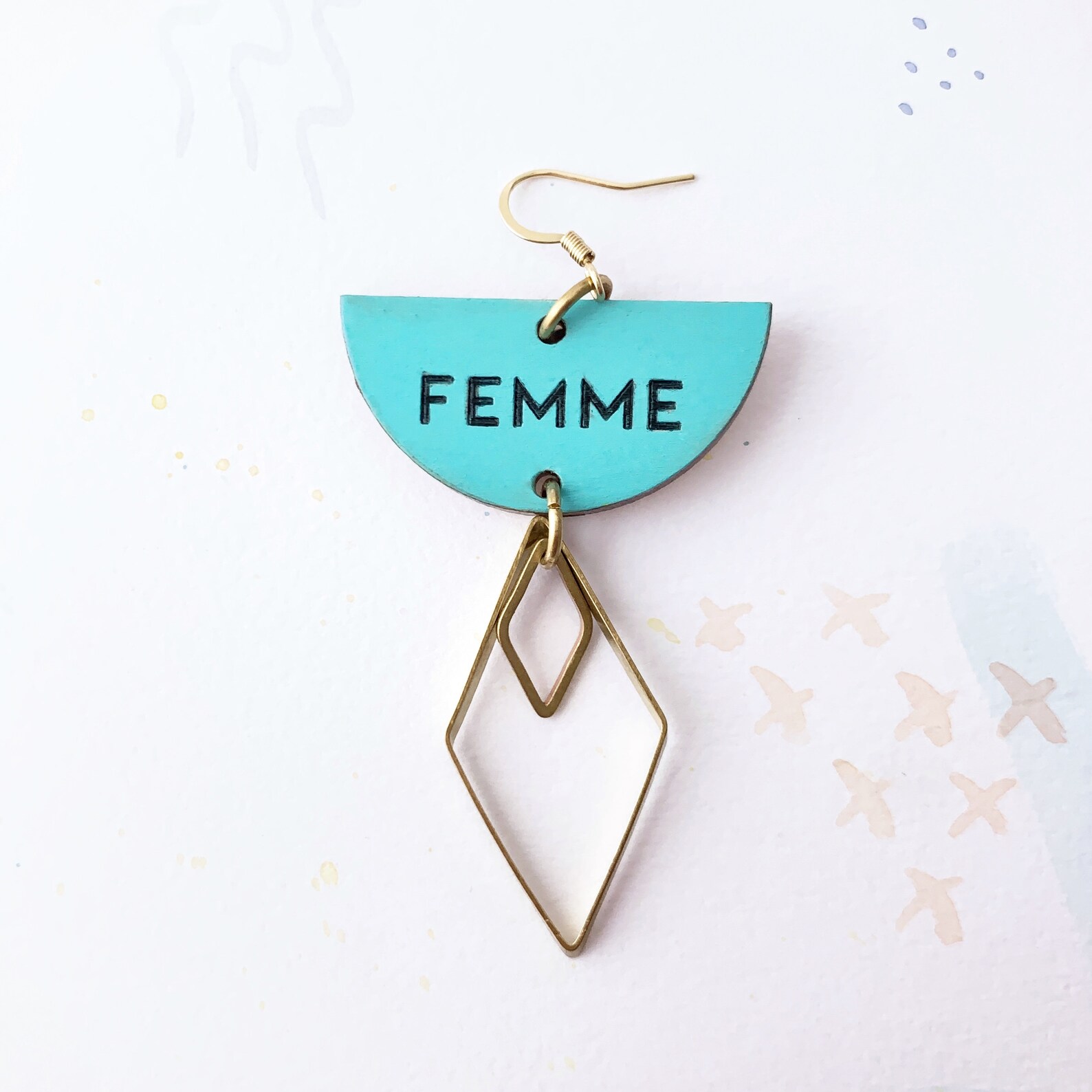 FEMME DADDY Earrings Sold as Singles Handpainted With Etsy