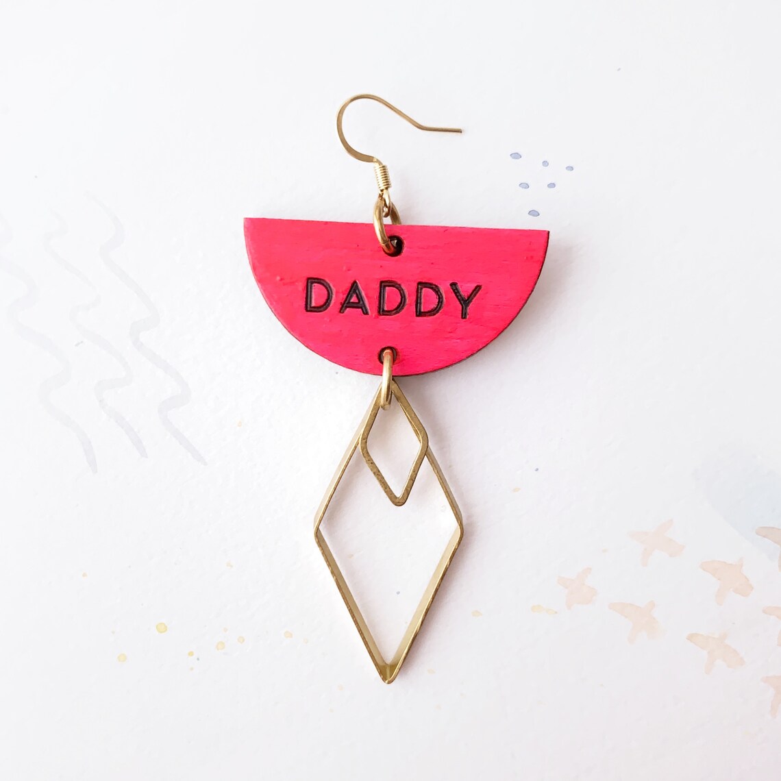 FEMME DADDY Earrings Sold as Singles Handpainted With Etsy