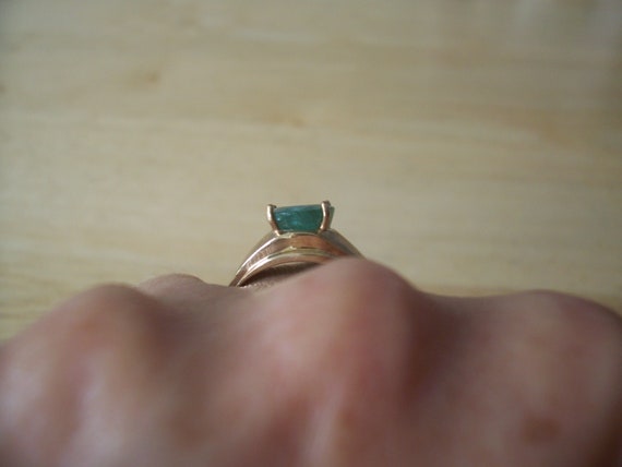 Vintage Huge Natural emerald and Diamond Accent R… - image 9