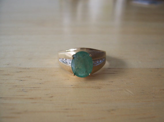 Vintage Huge Natural emerald and Diamond Accent R… - image 2