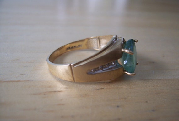 Vintage Huge Natural emerald and Diamond Accent R… - image 6