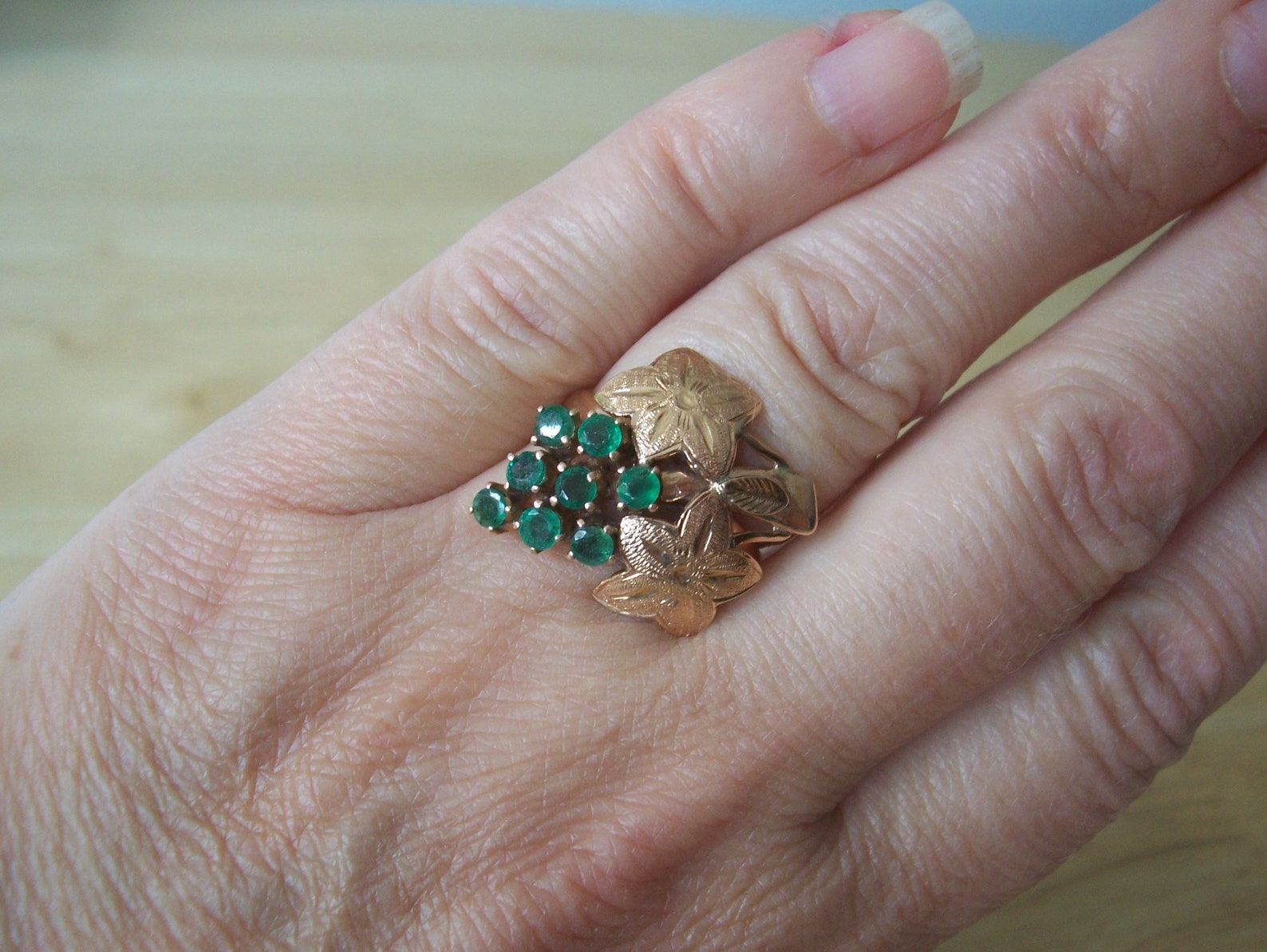 Beautiful Vintage Natural Emerald Grape Cluster Ring in 14kt | Etsy
