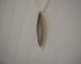 Vintage Natural Diamond Pendant in Sterling Silver with Chain