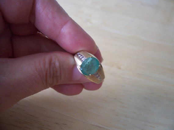 Vintage Huge Natural emerald and Diamond Accent R… - image 10