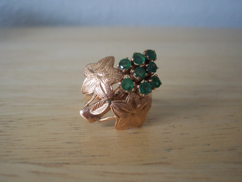 Beautiful Vintage Natural Emerald Grape Cluster Ring in 14kt | Etsy