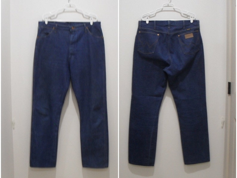 Mens Vintage Wrangler Blue Jeans 38X33 Cowboy 100% Cotton - Etsy