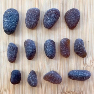 Nice Frosted Loose Elongated Thick Brown Scottish Sea Glass Seaglass Jelly Bean Torpedo Pieces From Scotland - Jewellery Quality JQ PB2