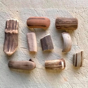 Lot Of Scottish Sea Pottery Pieces From Scotland - Curved Pieces - Brown Handles N7