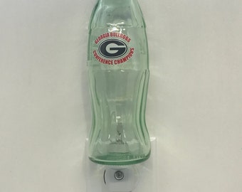 Georgia Bulldogs 2002 Conference Champions Commemorative Coca Cola Glass Bottle Night Light