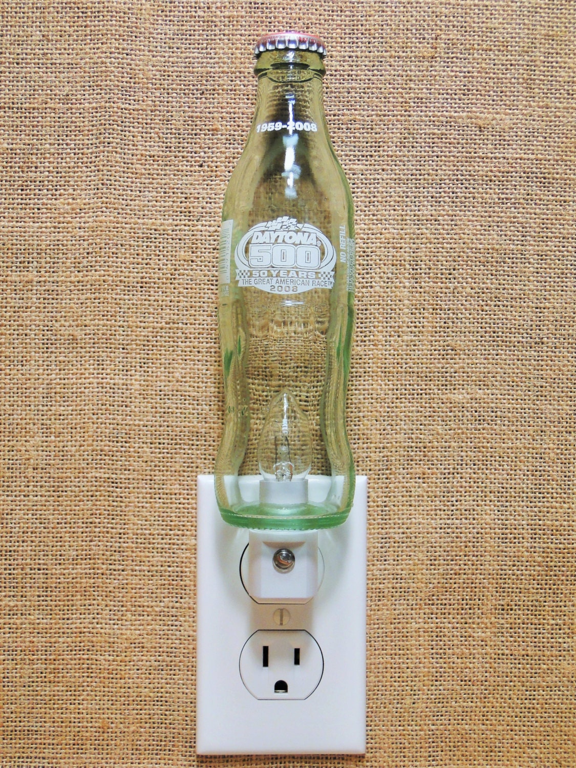 Daytona 500 Collectible Coca Cola Glass Bottle Night Light