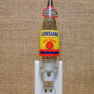 Louisiana Hot Sauce 6oz. Glass Bottle Night Light image 1