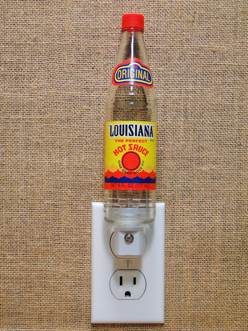 Louisiana Hot Sauce 6oz. Glass Bottle Night Light image 1