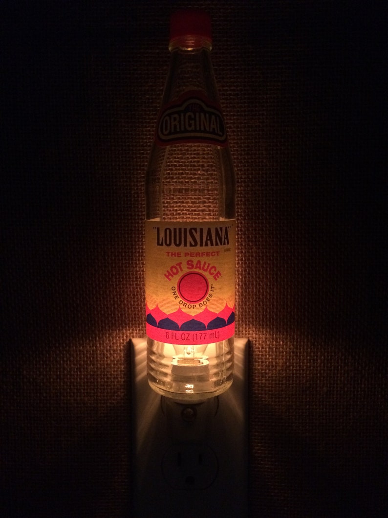 Louisiana Hot Sauce 6oz. Glass Bottle Night Light image 3