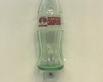 Alabama 1992 National Champions Commemorative Coca Cola Glass Bottle Night Light