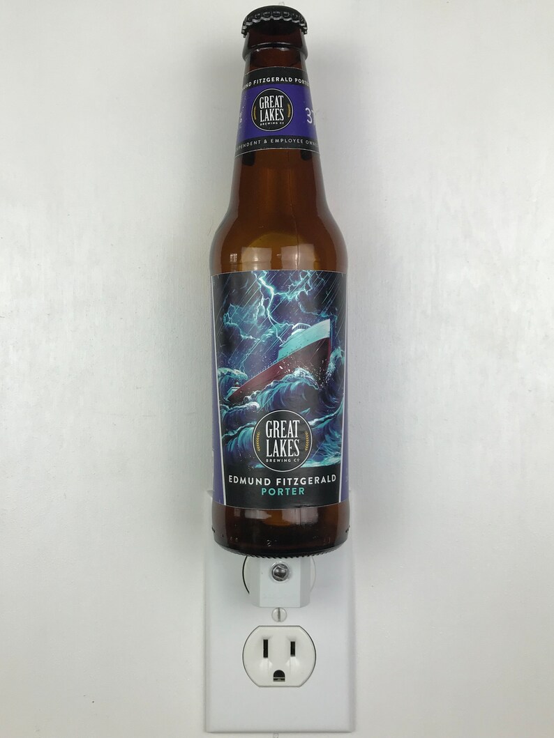 Great Lakes Edmund Fitzgerald Porter 12oz. Glass Bottle Night Light image 1