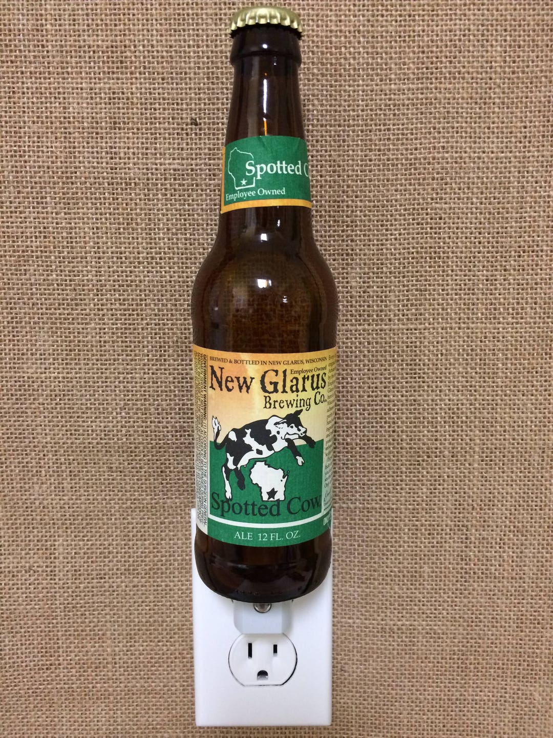 New Glarus Spotted Cow 12oz. Glass Bottle Night Light Etsy