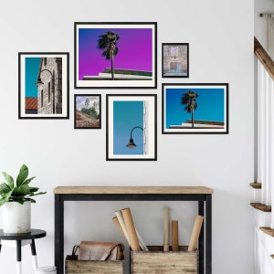 Croatia Palms Art Print, Modern Beach Wall Art, Palm Trees Children's Room Decor image 1