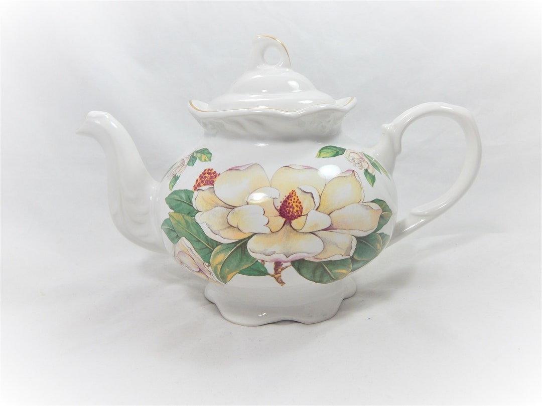 Arthur Wood Son Staffordshire England EST. 1884 Magnolia Flower Teapot