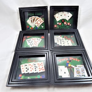 Immagini da parete con scatola delle ombre delle carte da gioco del casinò di poker