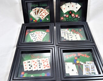 Poker Casino Playing Cards Shadow Box Wall Pictures
