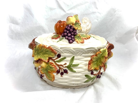 Cracker Barrel Soup Tureen Fall Thanksgiving Cornucopia, No Ladle