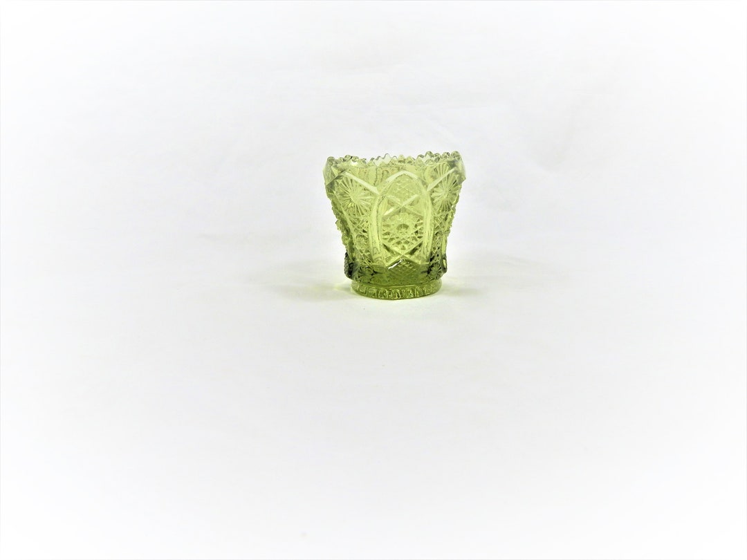 Imperial Glass Green Toothpick Holder Sawtooth Daisy and Etsy