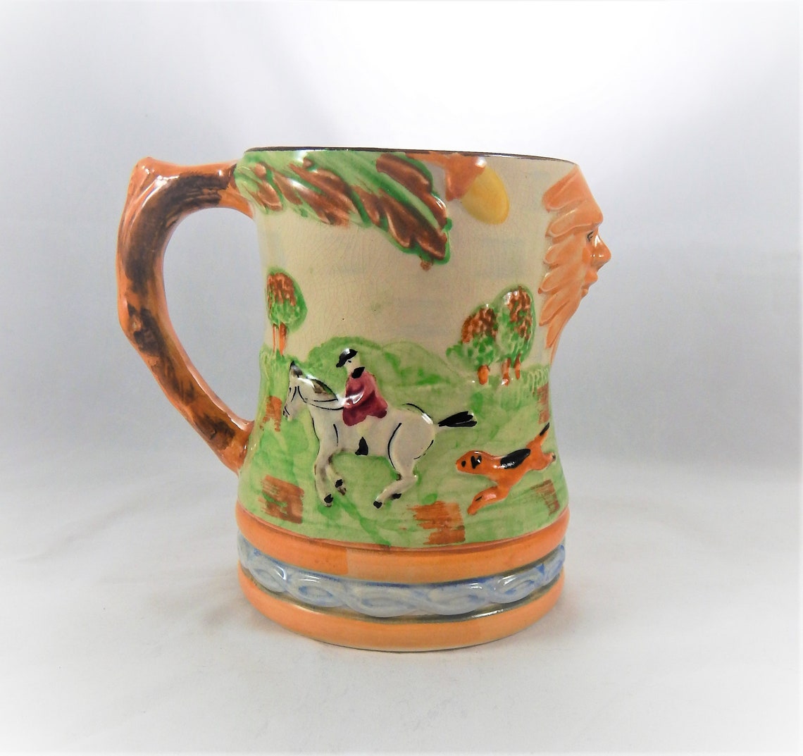 Antique Arthur Wood Mug Made in England Earthenware Hunting Etsy